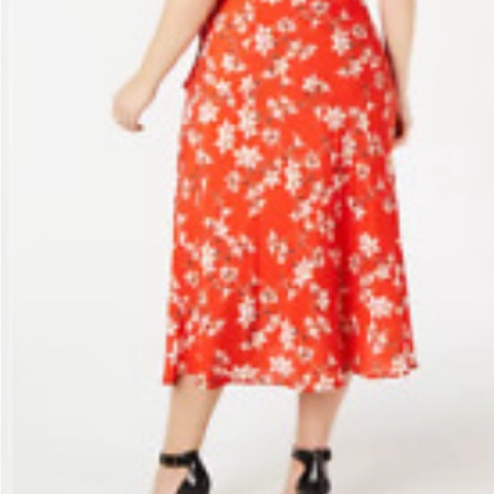 CALVIN KLEIN women’s ruffle front skirt tango floral print size 12 - Picture 2 of 15